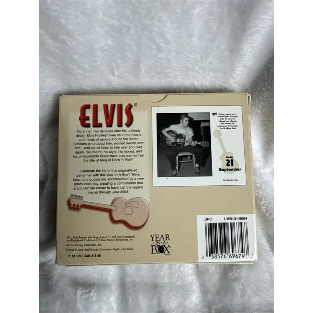 Elvis Presley 2004 A Year-in-a-Box Calendar Full Color Desk Calendar NEW NIB